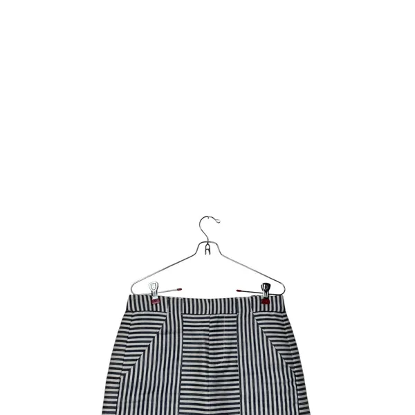 Madewell Women's Skirt Striped Straight Mini Pockets‎ Cotton Blue White Size 2 - Image 3