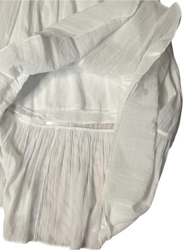 MAJORELLE White Selvaggia Midi Dress Tiered Ruffle Off The Shoulder Size Medium - Image 8