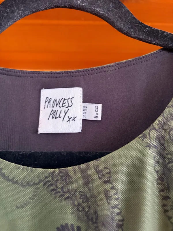 Princess Polly Olive Green Matching Set Skirt Crop Top Y2K Festival Size 8 - Image 4