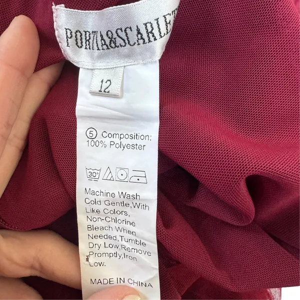 NEW Portia and Scarlett PS22180 Cowl Evening Gown Deep Red - Image 5