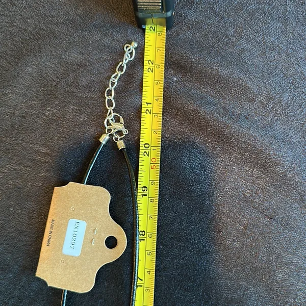 NWT Large Silver Cross Necklace on leather cord - Image 7