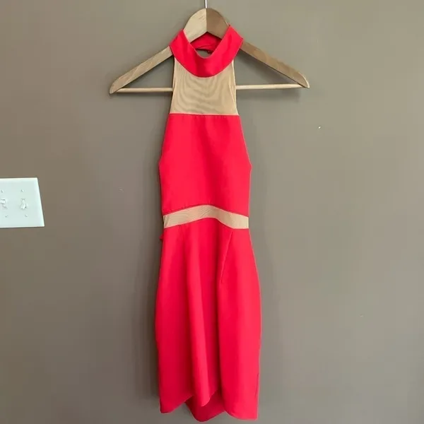 Naven x Revolve‎ Paneled Peekaboo Dress in Red Sz 2 - Image 5
