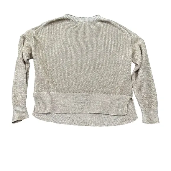 J. Crew‎ Size Small Marled Knit Crewneck Sweater Tan Cream Long Sleeve Coastal - Image 7