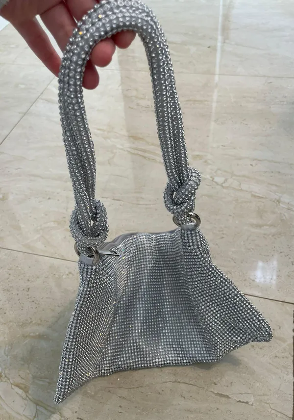 Princess Polly Rhinestone Silver shoulder Mini Bag - Image 5