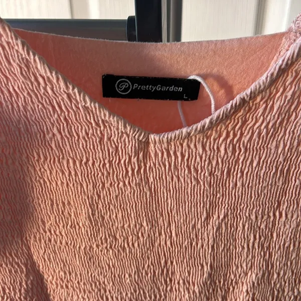 Pink long, flowy dress. Size L - Image 3