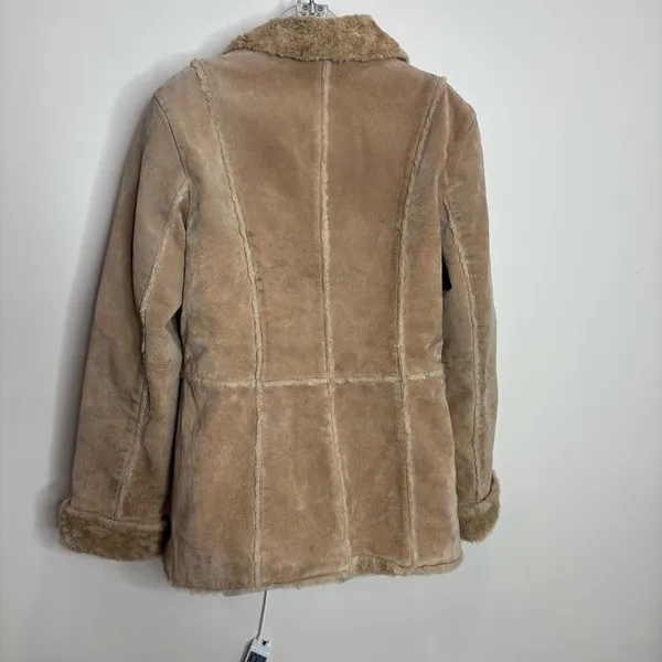 Giacca Vintage Penny Lane Genuine Leather Hippy Coat Tan brown medium jacket - Image 4