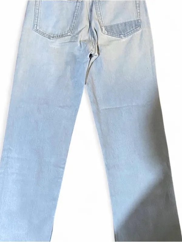 Reformation Cynthia Patch High Rise Straight Leg Distressed Tahoe Wash Denim 24 - Image 8