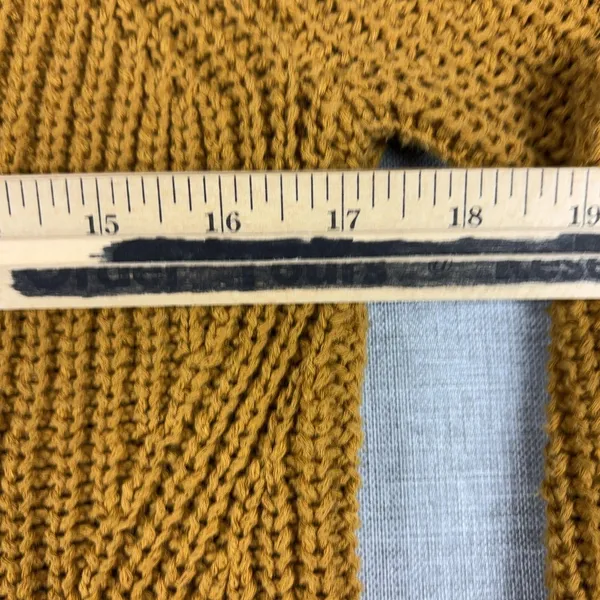 Madewell Sweater Womens XXS Yellow 100% Cotton Crew Neck Chunky-Knit‎ Pullover - Image 4