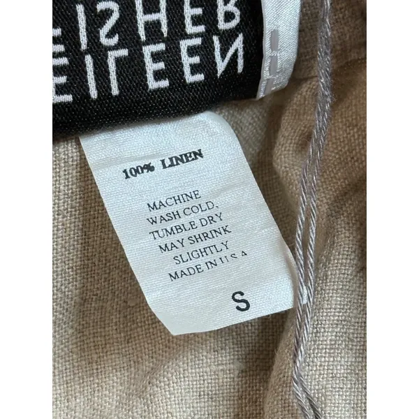 EUC Eileen Fisher Delave 100% Linen Wrap Skirt Beige Coastal MADE IN USA size S - Image 4