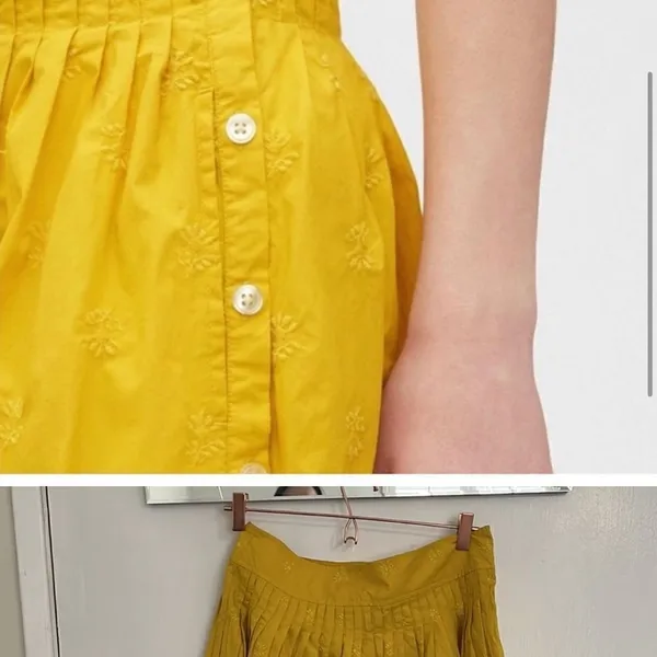GAP Embroidered Pintuck Pleated Poplin Midi Skirt 2 With pockets‎ C26 - Image 2