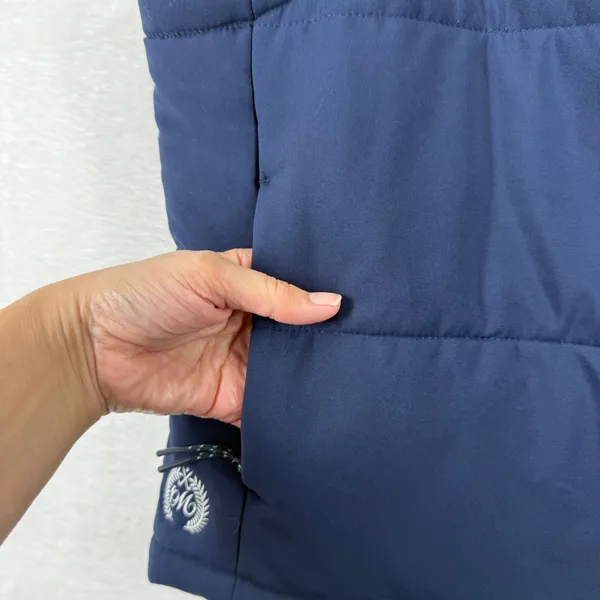 Straight Down Sandy Puffer Vest New‎ indigo Blue Insulated Full Zip Size Large - Image 6