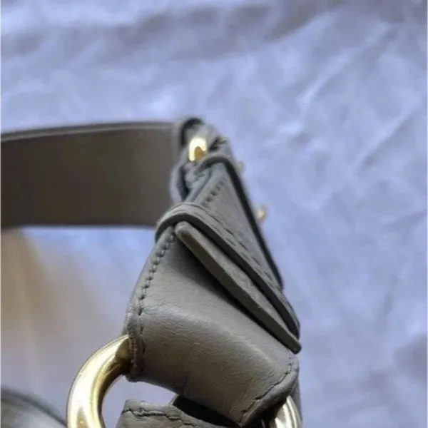 Vintage Marc Jacobs Christy Leather Gray Gold Handbag Iconic Shoulder Bag Purse - Image 11