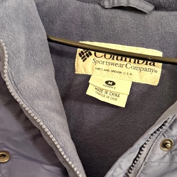 Columbia Parka Women‎ M Blue Hooded Fleece Lined Colorblock Zip Jacket - Image 4