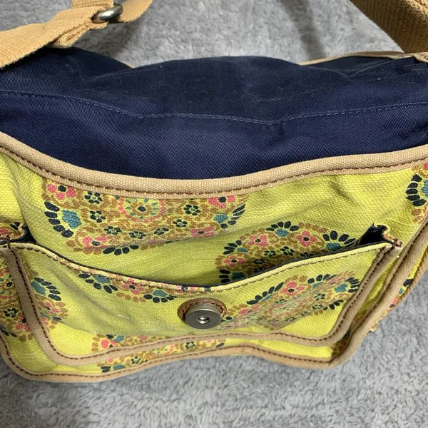 Fossil Crossbody Bag Womens Small‎ Yellow Mandala Floral Canvas Messenger ZB5043 - Image 9