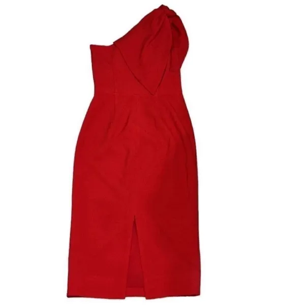 Dress The Population Red One Shoulder Midi Dress(Size Small) - Image 7