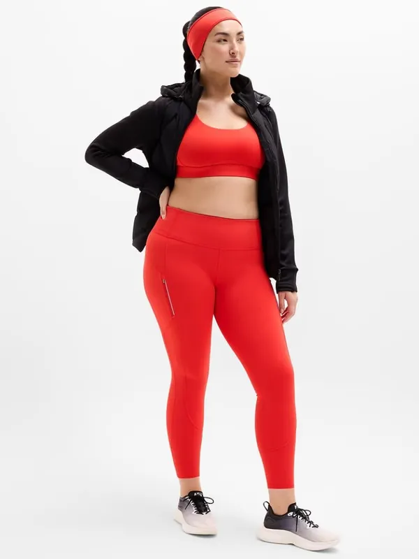 New Athleta M Rainier High Rise Legging Cardinal Red Medium Regular - Image 4