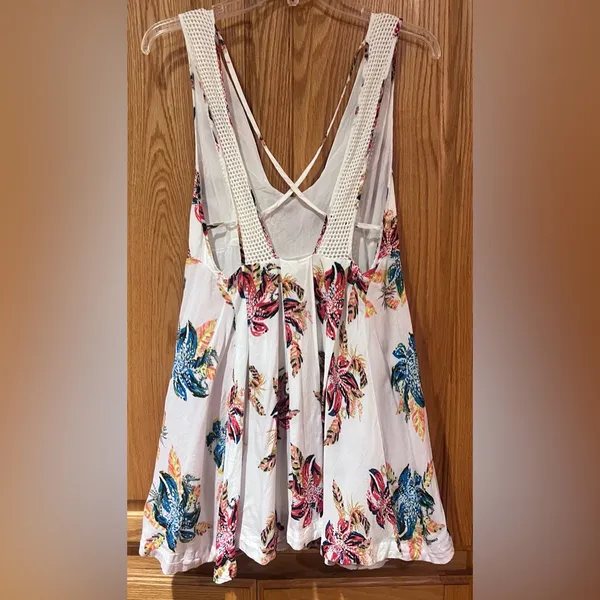 Free People Thought I Was‎ Dreamin Plunging V-Neck Floral Mini Dress Size Small - Image 15