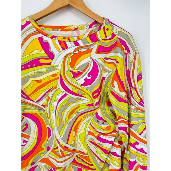 ICIKULS Shirt Women's Size XXL Psychedelic IBKUL Mesh Trim Sun Golf‎ Nylon Top - Image 2