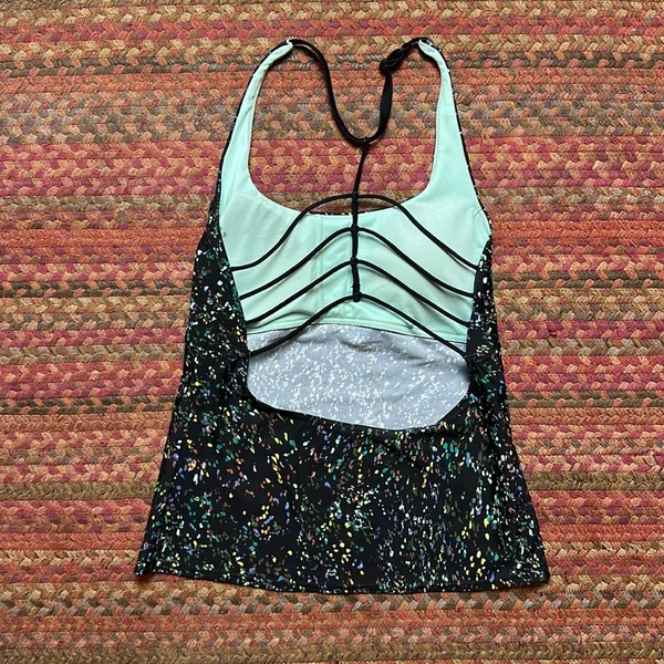 Prana Black Speckle Sexy Strappy Halter Yoga Top - Image 2