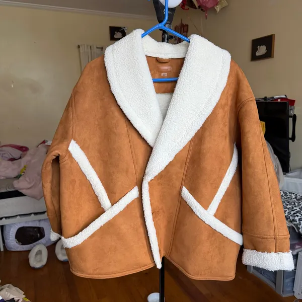 Mother The‎ Brrly Coat Wash Staying In Size Large Brown White Warm Coat Luxury - Image 14
