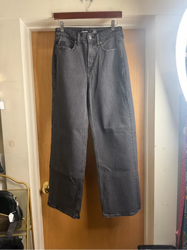 Old Navy Extra High Rise Curvy Wide Leg Cotton Blend Jeans Size 2 - Image 3