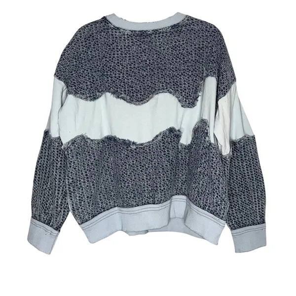 Oli & Hali Textured Knit Pullover‎ Womens Medium Blue Excellent Raw Edge JT0219 - Image 4