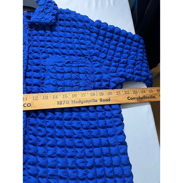 Bailey Rose Popcorn Texture Shirt & Crop Tank‎ Set Women Royal Blue S Retro Y2K - Image 6