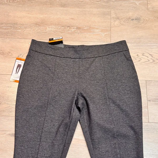 NWT HILARY RADLEY Womens Dark Gray Stretch Ponte Knit Slim‎ Leg Pants Size XXL - Image 3