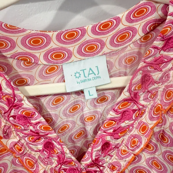 Taj by Sabrina Ilias Pink Dress Size L - Image 9