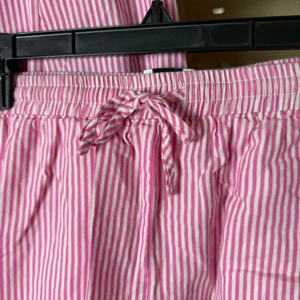 PRINCESS POLLY Pink Striped 2 Piece Set Boxer Shorts & Button Up Size 2 Small - Image 4
