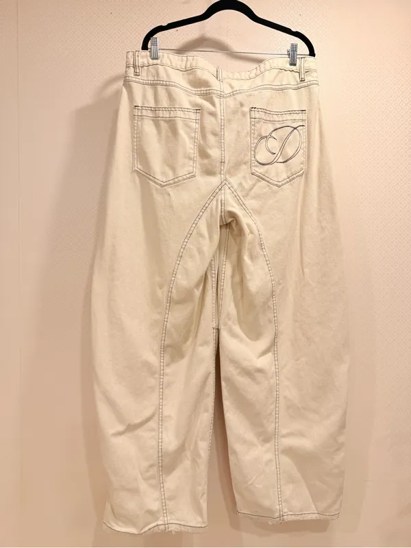 Daisy Street Faye Barrel Leg Embroidered Denim Contrast-Stitch Garment Sz XL - Image 6