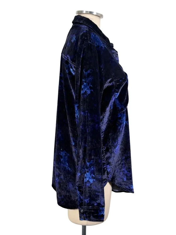 Pilcro Mara Velvet Relaxed Button Up Top Size 10 - Image 3