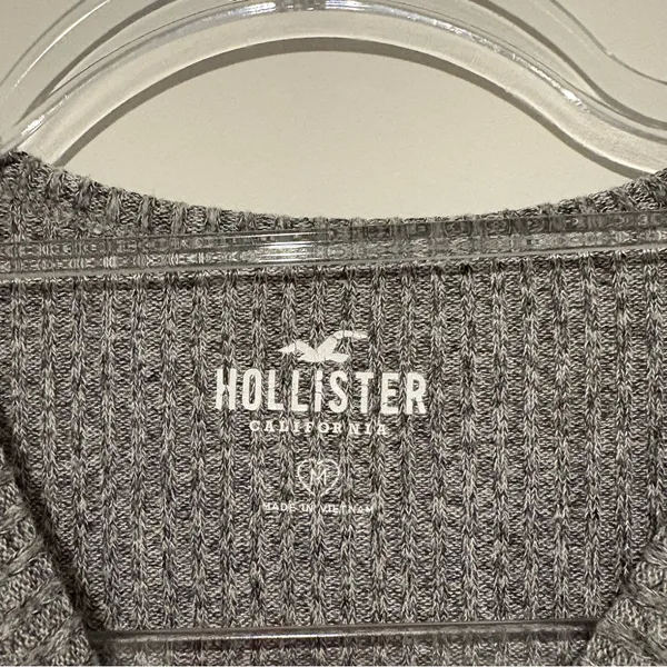 Hollister ribbed balloon‎ long sleeve bodysuit grey size medium - Image 3