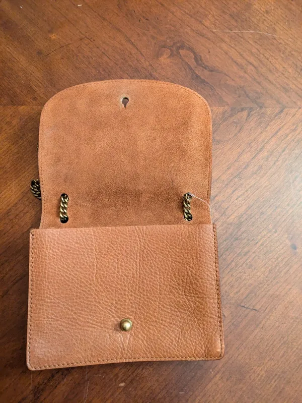 MADEWELL The Leather Collar Stud mini crossbody bag English Saddle EUC - Image 8