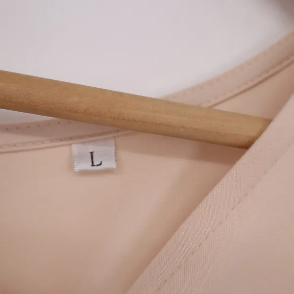 Peach Pink Sleeveless Wide Leg Jumpsuit Drawstring Waist L - Image 3
