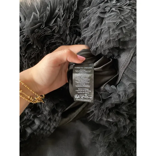 HUTCH Twofer Black Satin Tulle Mini Dress Size XXS NWT - Image 9