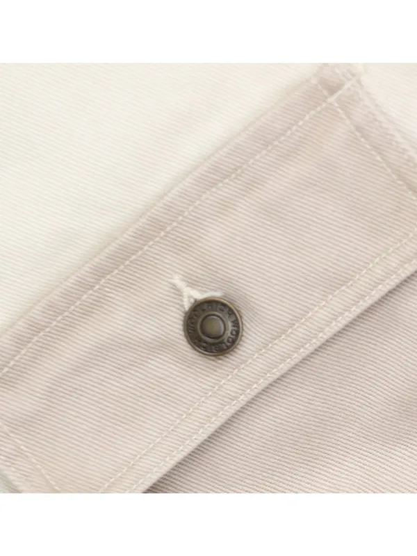 Woolrich X TGT Short Sleeve Denim Western Jumpsuit 94611513 Cream Off White 14 - Image 5