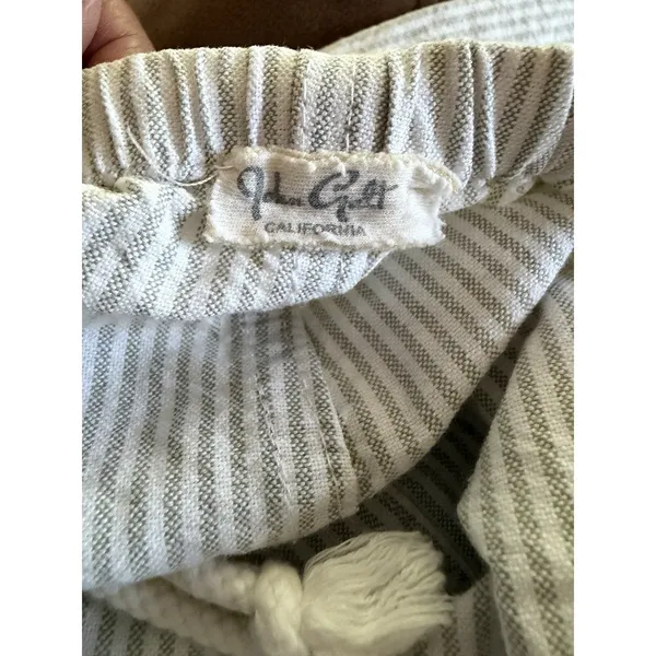 John Galt Pants Brandy Melville Green White Stripes Fisherman Copenhagen Coastal - Image 4