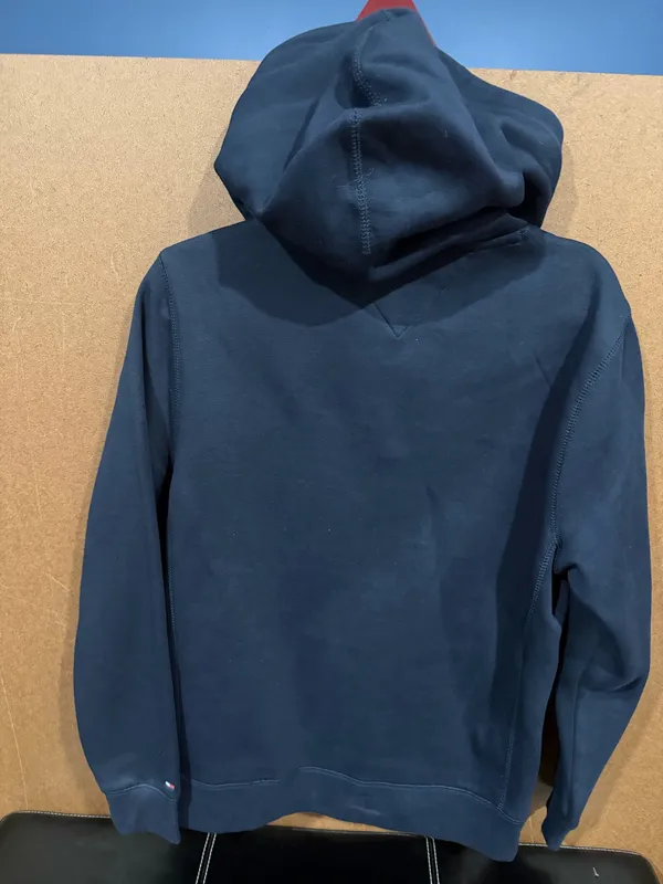 Tommy Hilfiger navy man M kangaroo hoodie embroidered logo Re/white NWT - Image 4