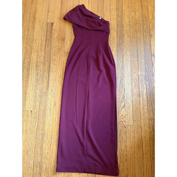 DB Studio Dress Womens 0 Red One Shoulder Sheath Gown Formal Evening Wedding - Image 8