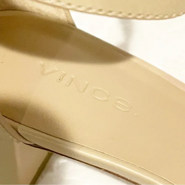 VINCE Size 7M Rita-B Tan Leather City Sandals Block Heel Ankle Strap - Image 5