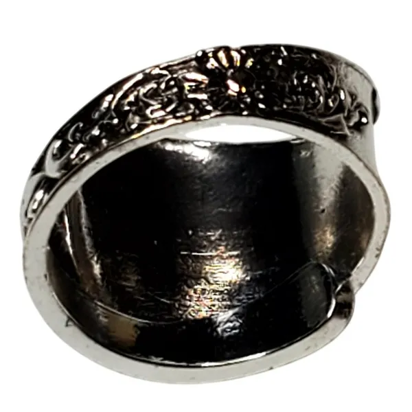 Silver Tone Floral Flowers Size 7 - Image 5