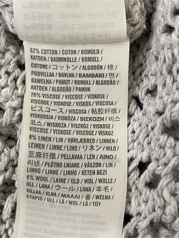 Hollister Co light gray open knit crotchet sweater top womans size small - Image 5
