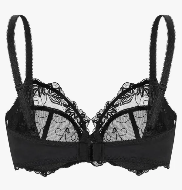 Amazon Wingslove Women's Sexy Lace Bra Plus Size Embroidered Sheer Unpadded Underwire Unlined Bra See Through Bra - Image 4