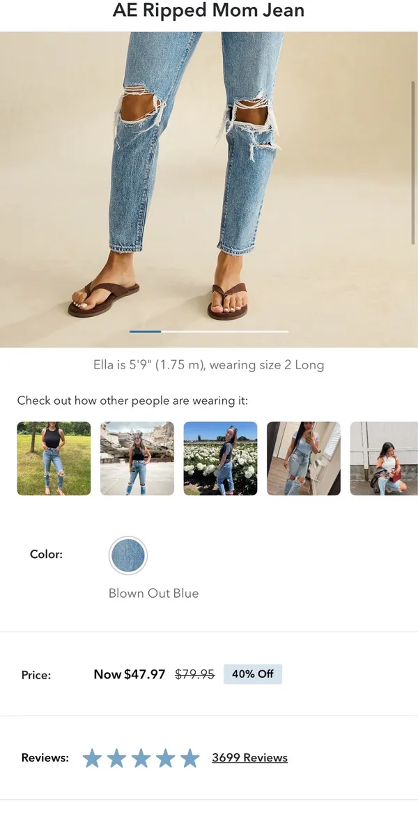 American Eagle Jeans Mom Ripped - Image 5