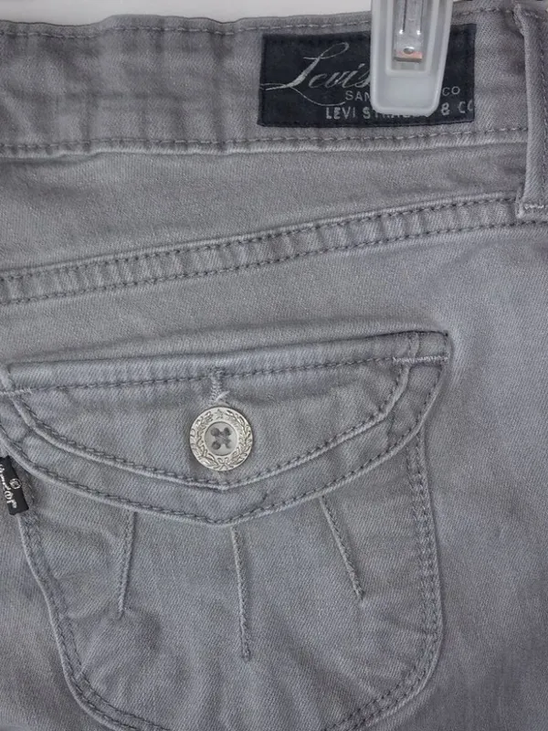 Levis 6 Gray Jeans Rivet Flap Pocket Shorts - Image 7