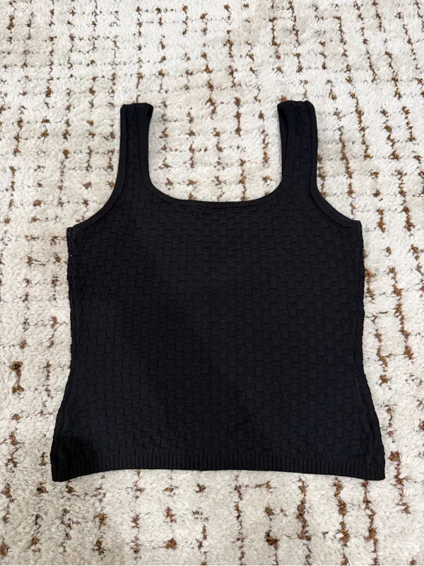 Edikted — Black Knit Button Front Tank Top - Image 4