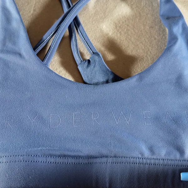 455 | Ryderwear Blue Strappy Cross Back‎ Sports Bra Womens Activewear - Image 4