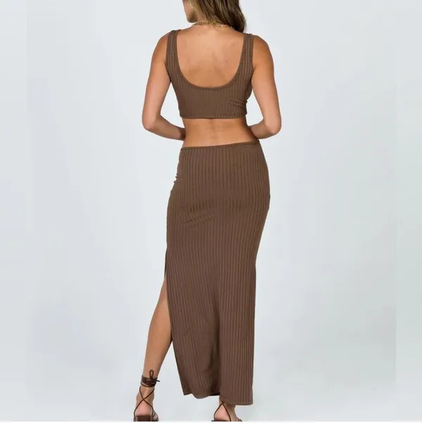 Princess Polly Billie Maxi Dress Brown - Image 3