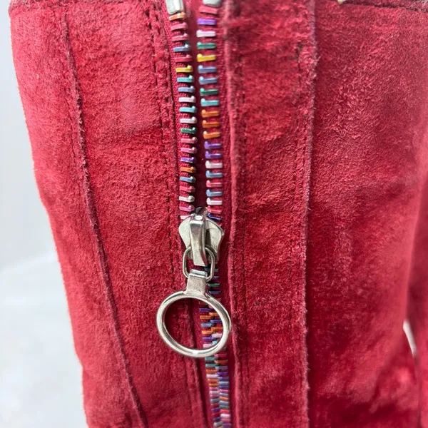 UGG Australia Peyton Red Boots with Rainbow‎ Zippers Size 5 - Image 16